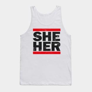 She/Her Pronouns / Retro Style Design Tank Top